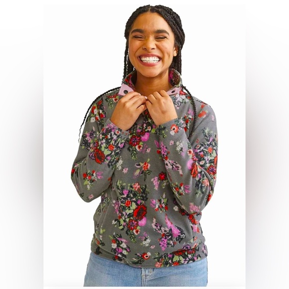Vera Bradley Women's Snap Collar Fleece Pullover Sweatshirt with Pockets - Picture 2 of 5